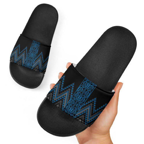 Blue Aotearoa Mangopare Kowhaiwhai Niho Taniwha Slide Sandals Maori New Zealand - Aussie Hoodie