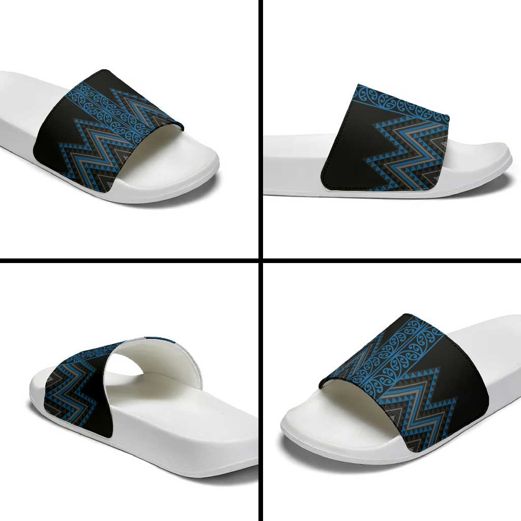 Blue Aotearoa Mangopare Kowhaiwhai Niho Taniwha Slide Sandals Maori New Zealand - Aussie Hoodie