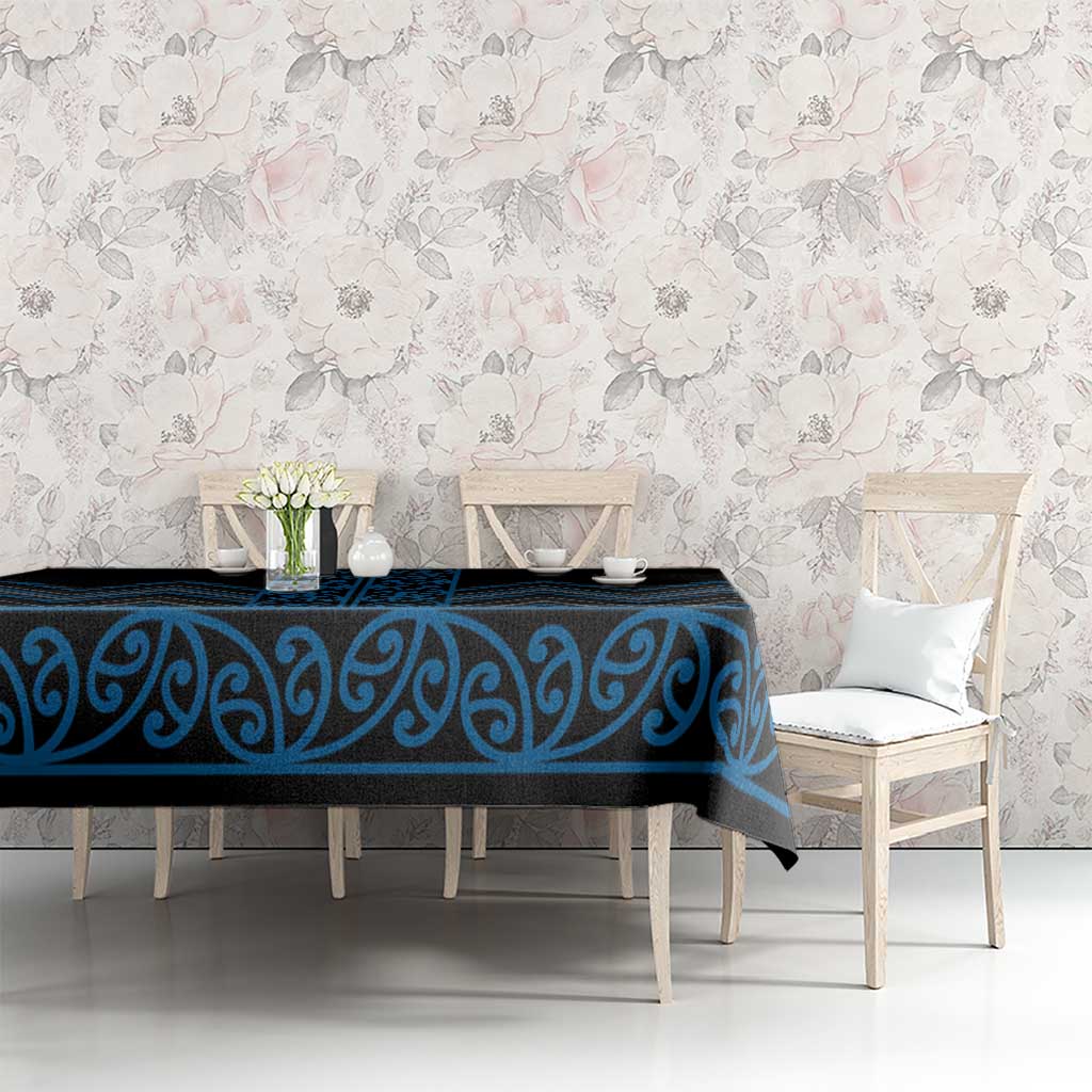Blue Aotearoa Mangopare Kowhaiwhai and Niho Taniwha Tablecloth Maori New Zealand