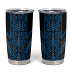 Blue Aotearoa Mangopare Kowhaiwhai and Niho Taniwha Tumbler Cup Maori New Zealand
