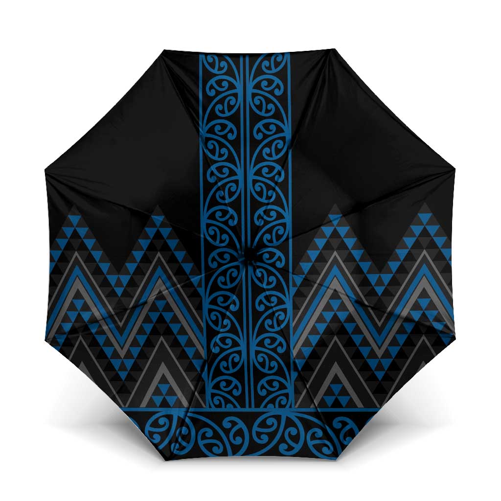 Blue Aotearoa Mangopare Kowhaiwhai Niho Taniwha Umbrella Maori New Zealand - Aussie Hoodie
