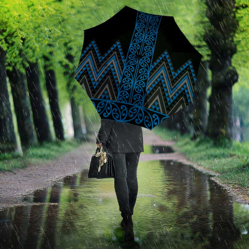 Blue Aotearoa Mangopare Kowhaiwhai Niho Taniwha Umbrella Maori New Zealand - Aussie Hoodie