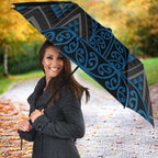 Blue Aotearoa Mangopare Kowhaiwhai Niho Taniwha Umbrella Maori New Zealand - Aussie Hoodie
