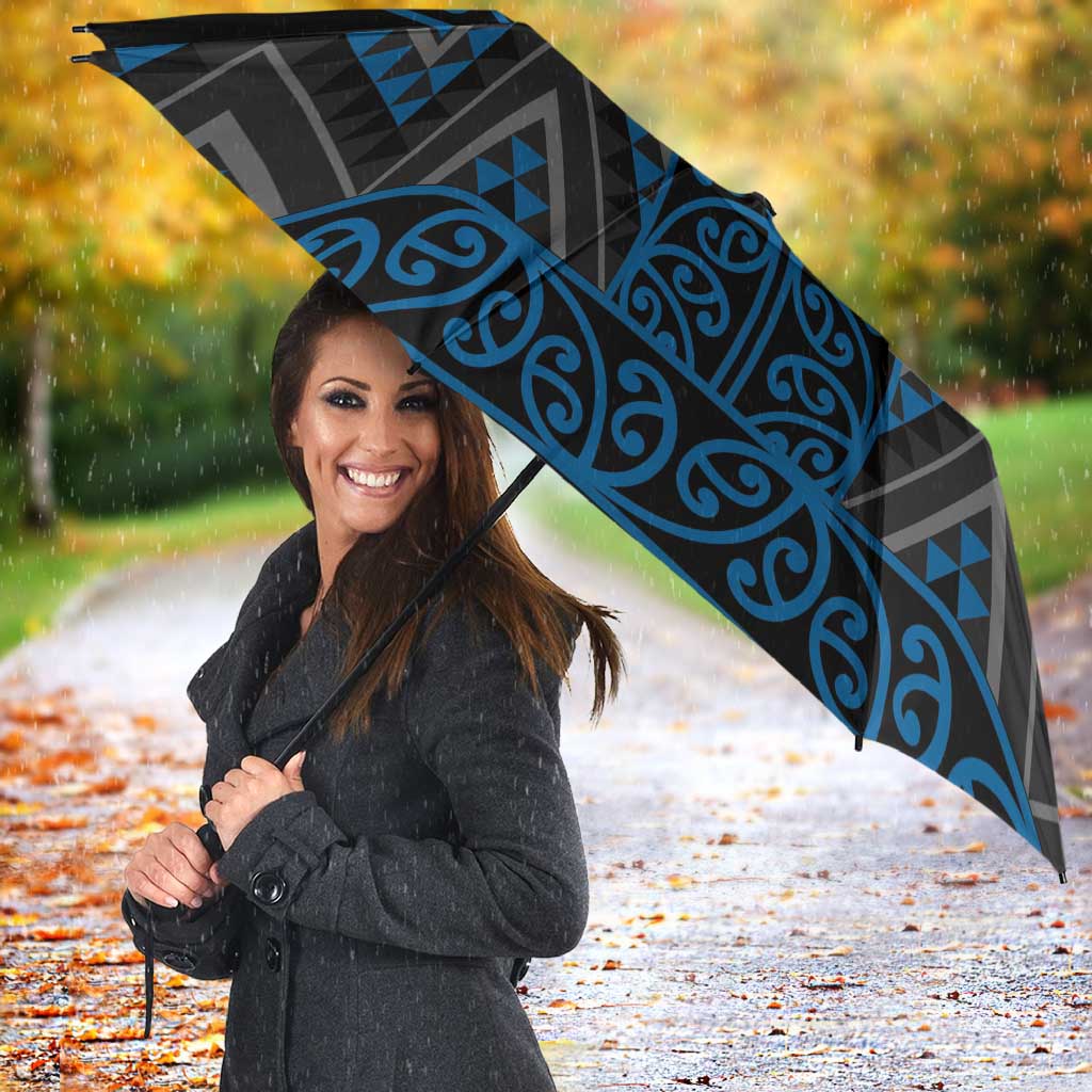 Blue Aotearoa Mangopare Kowhaiwhai Niho Taniwha Umbrella Maori New Zealand - Aussie Hoodie