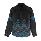 Blue Aotearoa Mangopare Kowhaiwhai and Niho Taniwha Women Casual Shirt Maori New Zealand