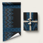 Blue Aotearoa Mangopare Kowhaiwhai and Niho Taniwha Wrapping Paper Maori New Zealand - Aussie Hoodie