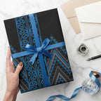 Blue Aotearoa Mangopare Kowhaiwhai and Niho Taniwha Wrapping Paper Maori New Zealand - Aussie Hoodie