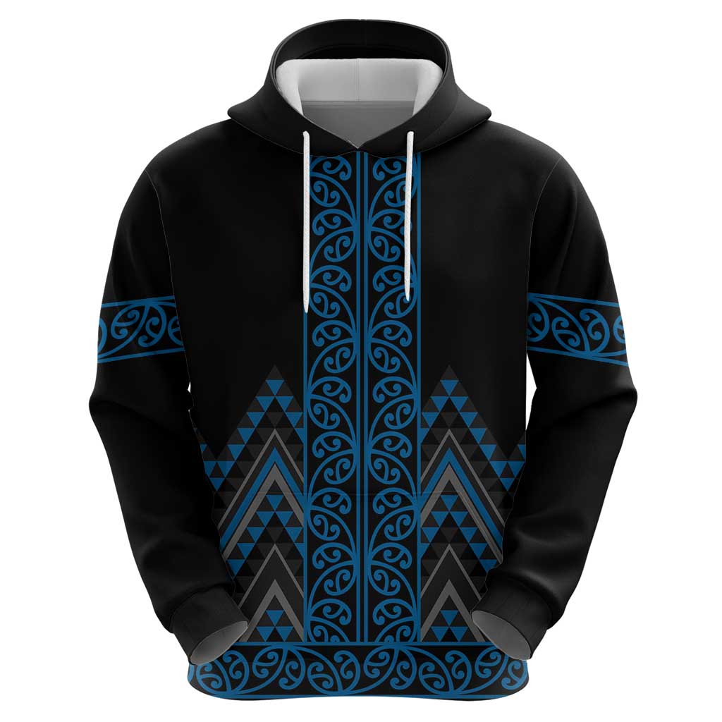 Blue Aotearoa Mangopare Kowhaiwhai and Niho Taniwha Zip Hoodie Maori New Zealand