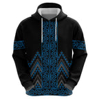 Blue Aotearoa Mangopare Kowhaiwhai and Niho Taniwha Zip Hoodie Maori New Zealand