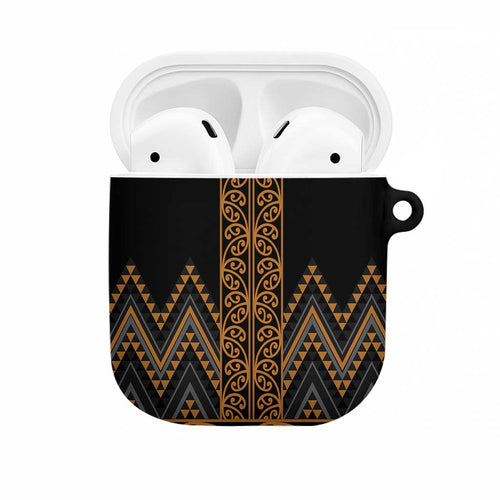 Gold Aotearoa Mangopare Kowhaiwhai Niho Taniwha AirPods Case Maori New Zealand - Aussie Hoodie