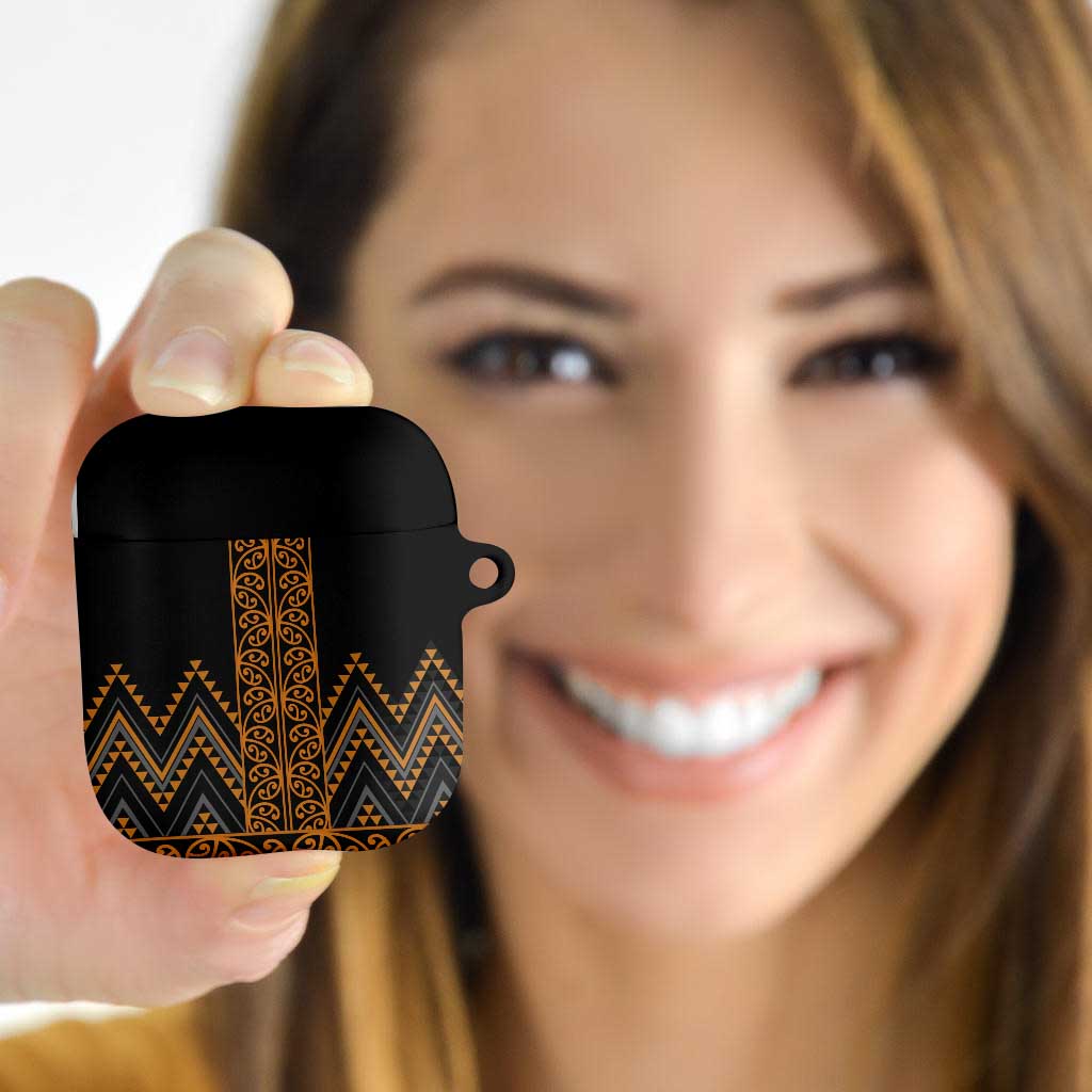 Gold Aotearoa Mangopare Kowhaiwhai Niho Taniwha AirPods Case Maori New Zealand - Aussie Hoodie