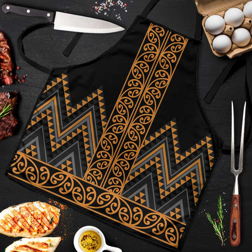 Gold Aotearoa Mangopare Kowhaiwhai Niho Taniwha Apron Maori New Zealand - Aussie Hoodie