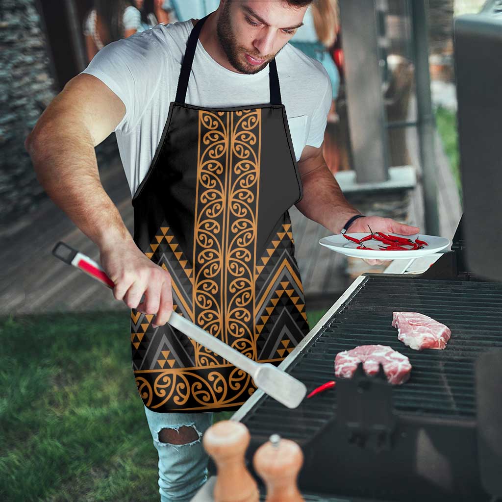 Gold Aotearoa Mangopare Kowhaiwhai Niho Taniwha Apron Maori New Zealand - Aussie Hoodie
