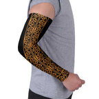 Gold Aotearoa Mangopare Kowhaiwhai Niho Taniwha Arm Sleeves Maori New Zealand - Aussie Hoodie