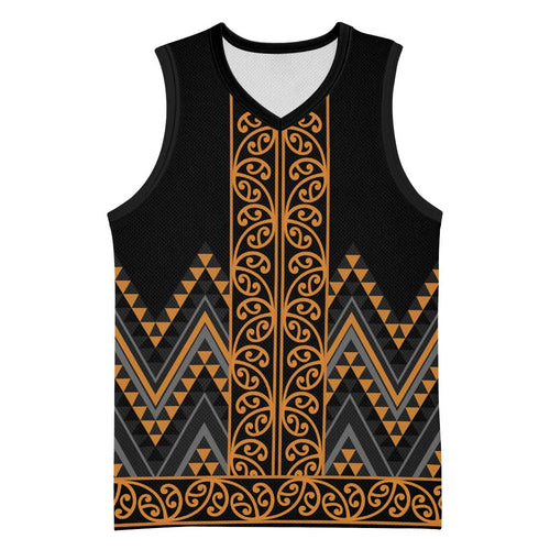 Gold Aotearoa Mangopare Kowhaiwhai Niho Taniwha Basketball Jersey Maori New Zealand - Aussie Hoodie