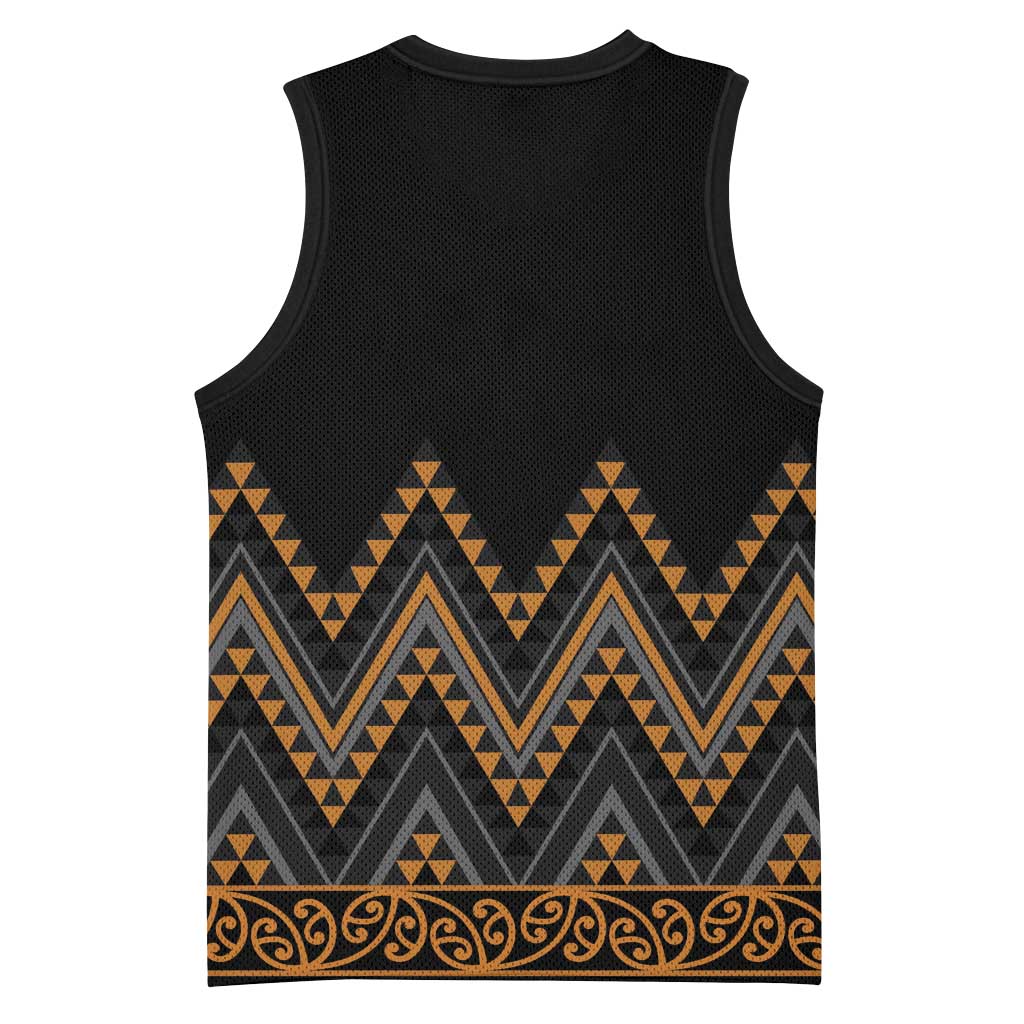 Gold Aotearoa Mangopare Kowhaiwhai Niho Taniwha Basketball Jersey Maori New Zealand - Aussie Hoodie