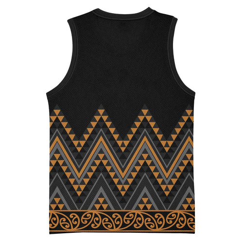 Gold Aotearoa Mangopare Kowhaiwhai Niho Taniwha Basketball Jersey Maori New Zealand - Aussie Hoodie