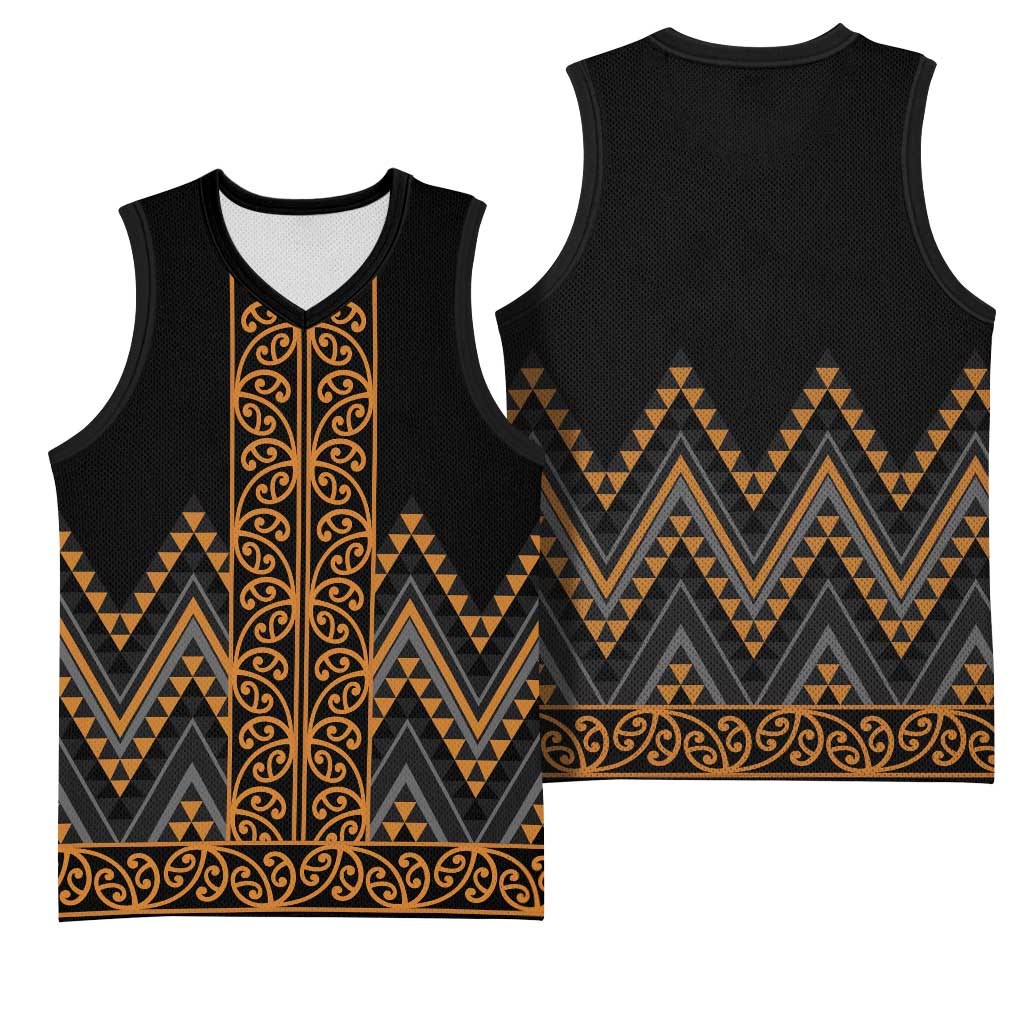 Gold Aotearoa Mangopare Kowhaiwhai Niho Taniwha Basketball Jersey Maori New Zealand - Aussie Hoodie