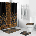 Gold Aotearoa Mangopare Kowhaiwhai Niho Taniwha Bathroom Set Maori New Zealand - Aussie Hoodie