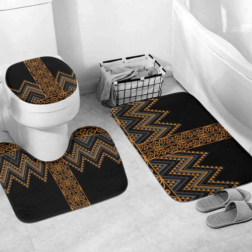 Gold Aotearoa Mangopare Kowhaiwhai Niho Taniwha Bathroom Set Maori New Zealand - Aussie Hoodie