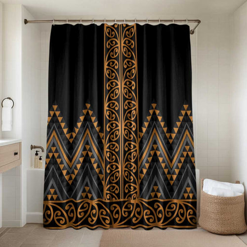 Gold Aotearoa Mangopare Kowhaiwhai Niho Taniwha Bathroom Set Maori New Zealand - Aussie Hoodie