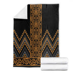 Gold Aotearoa Mangopare Kowhaiwhai and Niho Taniwha Blanket Maori New Zealand