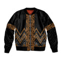 Gold Aotearoa Mangopare Kowhaiwhai and Niho Taniwha Bomber Jacket Maori New Zealand