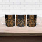 Gold Aotearoa Mangopare Kowhaiwhai Niho Taniwha Ceramic Mug Maori New Zealand - Aussie Hoodie