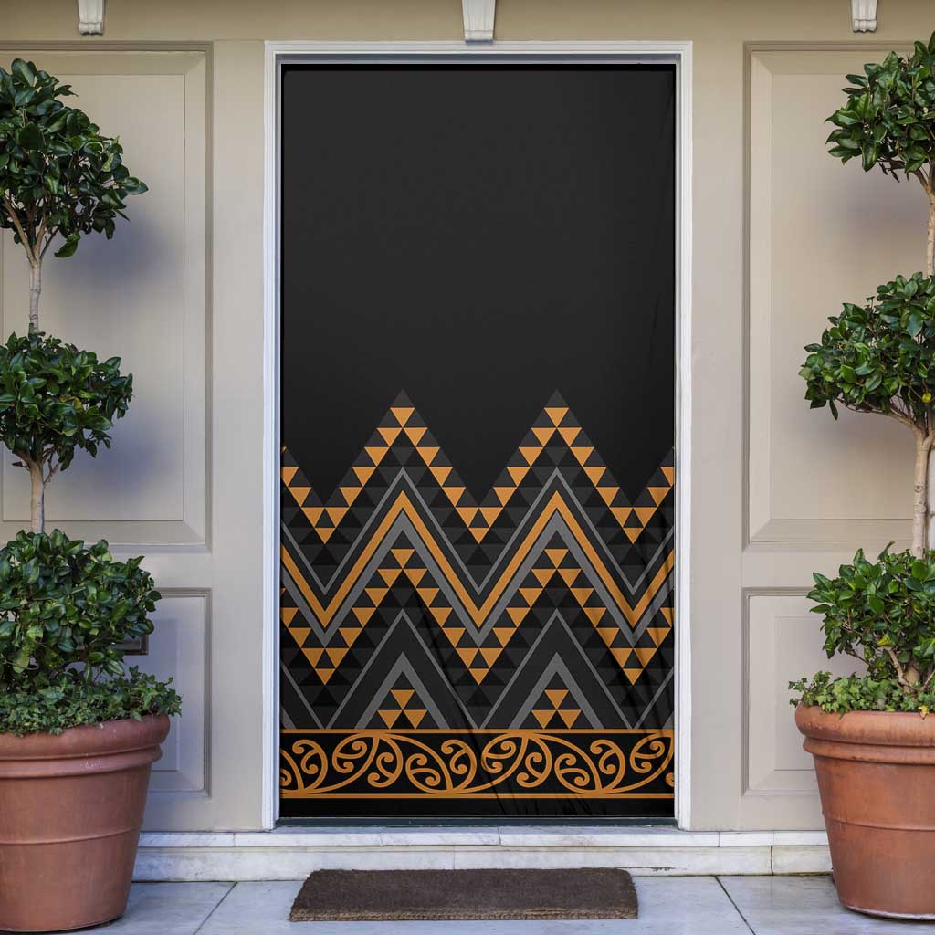 Gold Aotearoa Mangopare Kowhaiwhai Niho Taniwha Door Cover Maori New Zealand - Aussie Hoodie