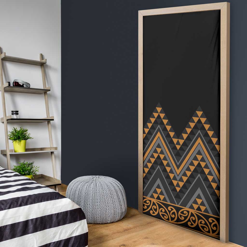Gold Aotearoa Mangopare Kowhaiwhai Niho Taniwha Door Cover Maori New Zealand - Aussie Hoodie