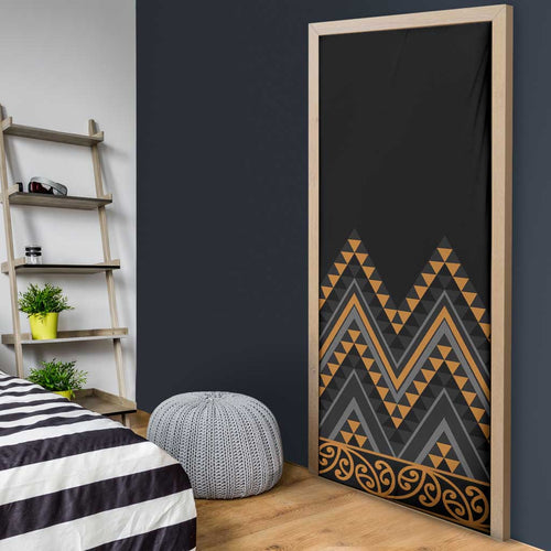 Gold Aotearoa Mangopare Kowhaiwhai Niho Taniwha Door Cover Maori New Zealand - Aussie Hoodie