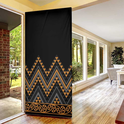 Gold Aotearoa Mangopare Kowhaiwhai Niho Taniwha Door Cover Maori New Zealand - Aussie Hoodie