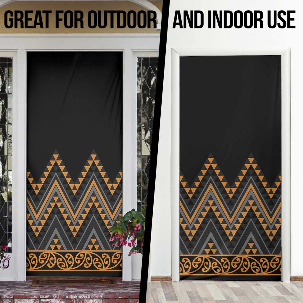 Gold Aotearoa Mangopare Kowhaiwhai Niho Taniwha Door Cover Maori New Zealand - Aussie Hoodie