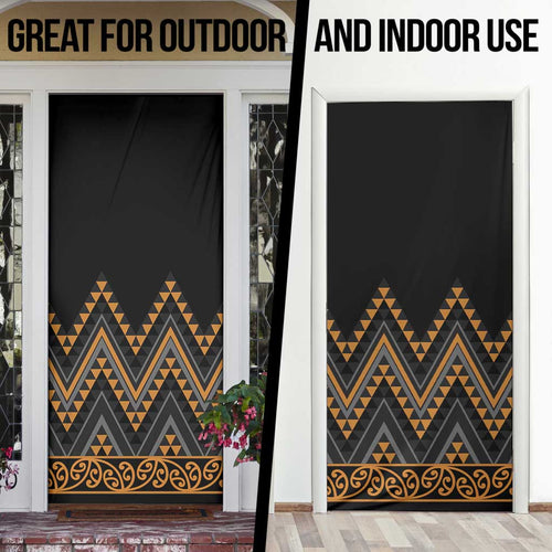 Gold Aotearoa Mangopare Kowhaiwhai Niho Taniwha Door Cover Maori New Zealand - Aussie Hoodie