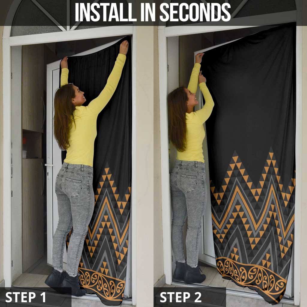 Gold Aotearoa Mangopare Kowhaiwhai Niho Taniwha Door Cover Maori New Zealand - Aussie Hoodie