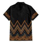 Gold Aotearoa Mangopare Kowhaiwhai and Niho Taniwha Family Matching Mermaid Dress and Hawaiian Shirt Maori New Zealand