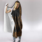 Gold Aotearoa Mangopare Kowhaiwhai and Niho Taniwha Hooded Blanket Maori New Zealand