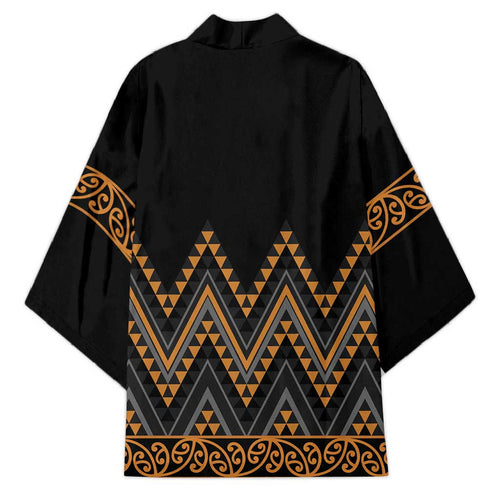 Gold Aotearoa Mangopare Kowhaiwhai Niho Taniwha Kimono Maori New Zealand - Aussie Hoodie