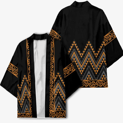 Gold Aotearoa Mangopare Kowhaiwhai Niho Taniwha Kimono Maori New Zealand - Aussie Hoodie