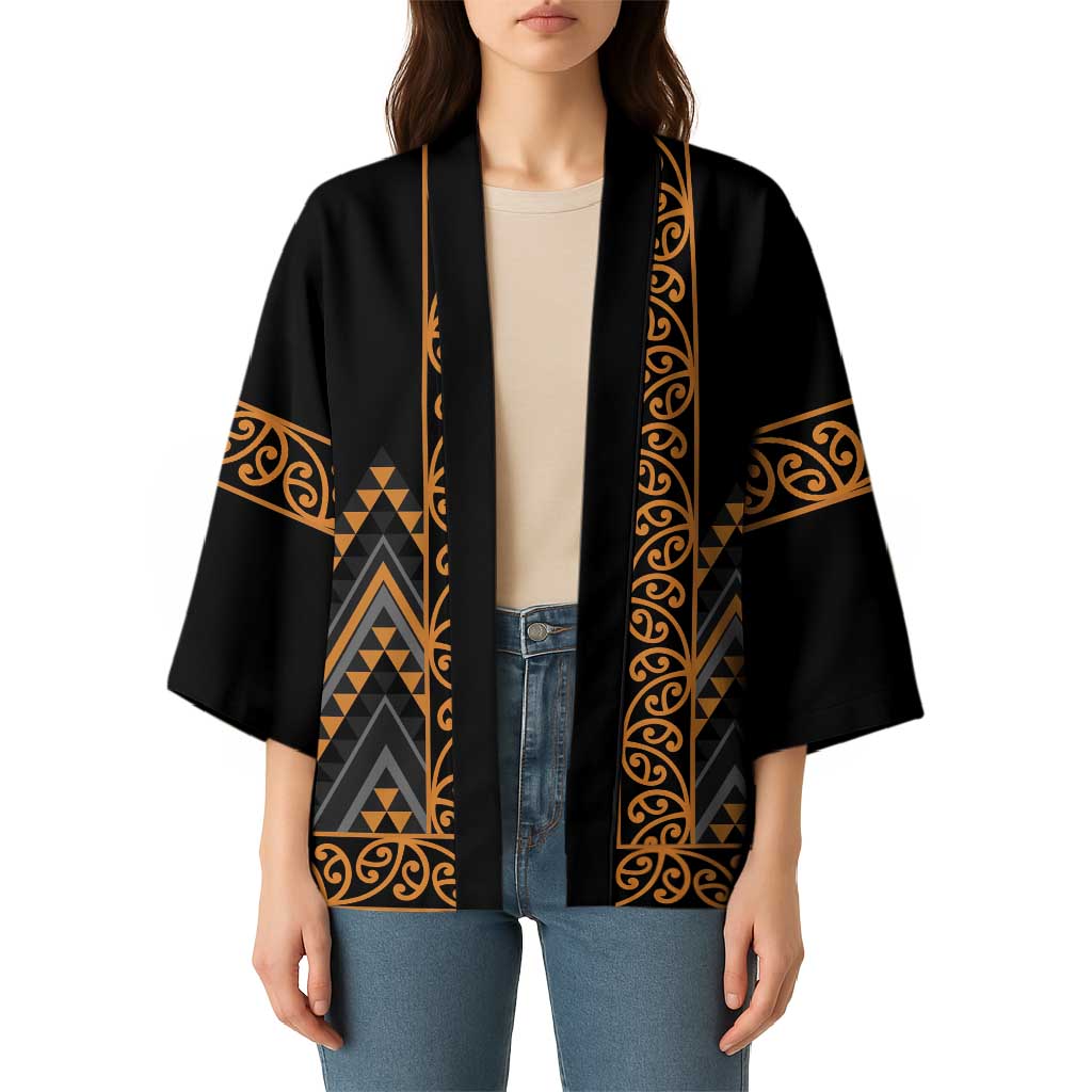 Gold Aotearoa Mangopare Kowhaiwhai Niho Taniwha Kimono Maori New Zealand - Aussie Hoodie