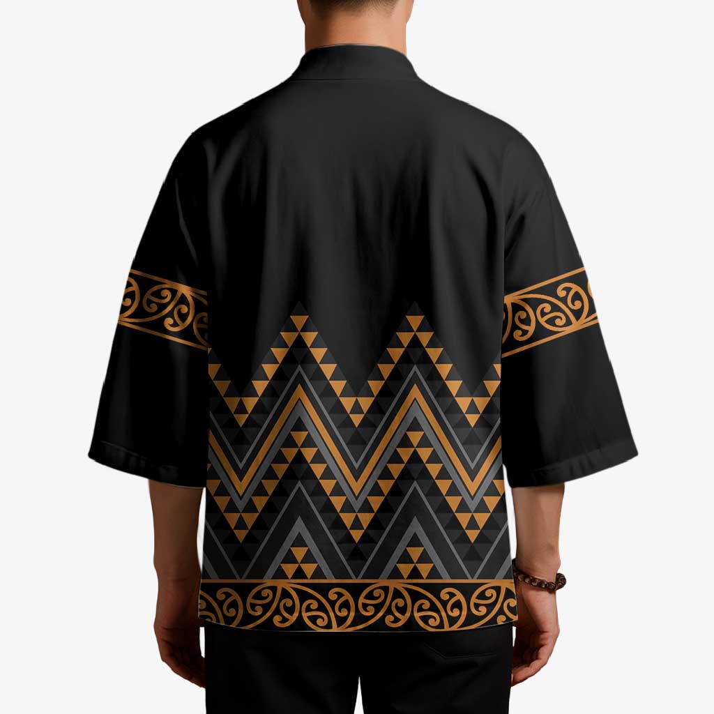 Gold Aotearoa Mangopare Kowhaiwhai Niho Taniwha Kimono Maori New Zealand - Aussie Hoodie
