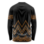 Gold Aotearoa Mangopare Kowhaiwhai and Niho Taniwha Long Sleeve Shirt Maori New Zealand