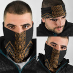 Gold Aotearoa Mangopare Kowhaiwhai Niho Taniwha Neck Gaiter Maori New Zealand - Aussie Hoodie