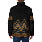 Gold Aotearoa Mangopare Kowhaiwhai Niho Taniwha Padded Jacket Maori New Zealand - Aussie Hoodie