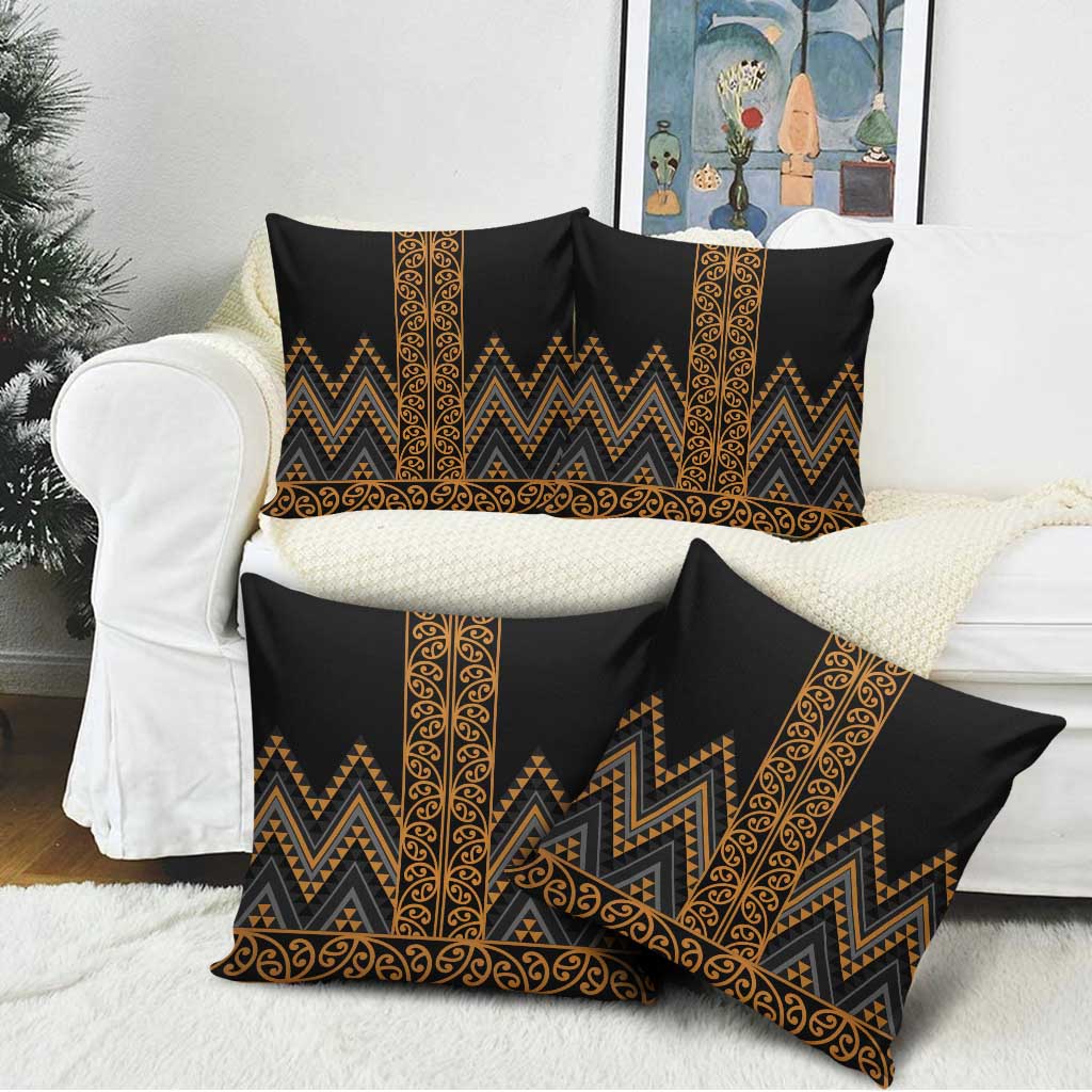 Gold Aotearoa Mangopare Kowhaiwhai Niho Taniwha Pillow Cover Maori New Zealand - Aussie Hoodie