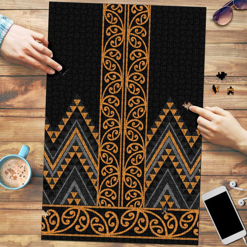 Gold Aotearoa Mangopare Kowhaiwhai Niho Taniwha Puzzle Maori New Zealand - Aussie Hoodie