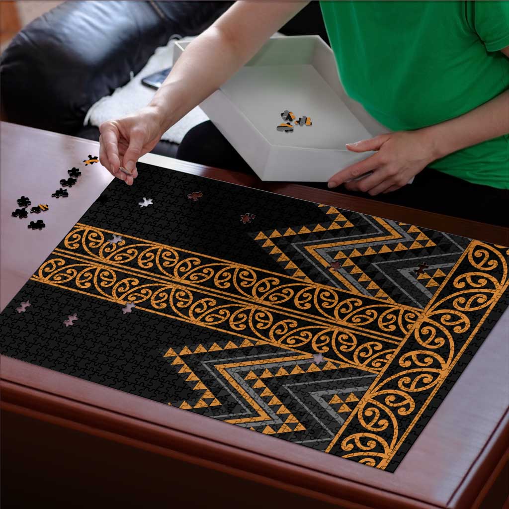 Gold Aotearoa Mangopare Kowhaiwhai Niho Taniwha Puzzle Maori New Zealand - Aussie Hoodie