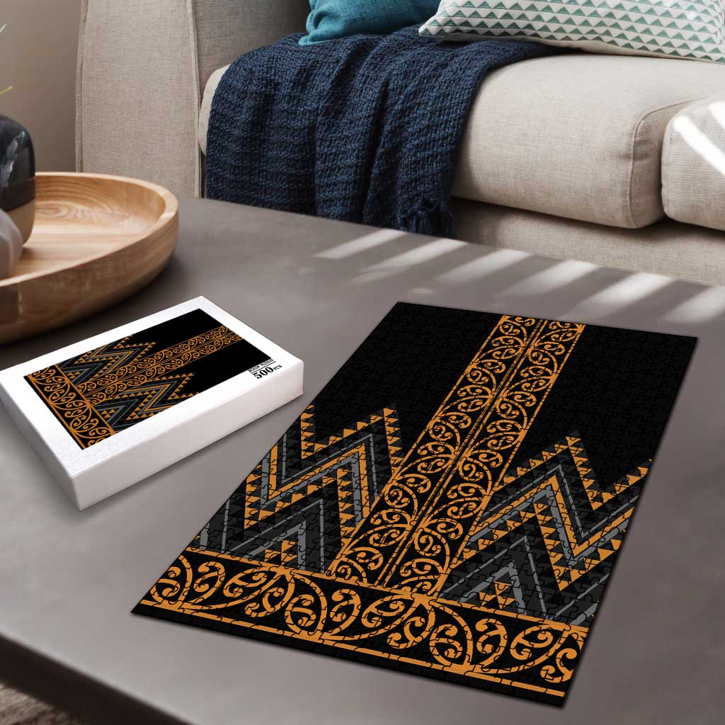 Gold Aotearoa Mangopare Kowhaiwhai Niho Taniwha Puzzle Maori New Zealand - Aussie Hoodie