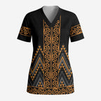 Gold Aotearoa Mangopare Kowhaiwhai and Niho Taniwha Scrub Top Maori New Zealand - Aussie Hoodie