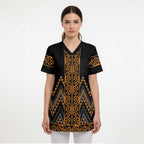 Gold Aotearoa Mangopare Kowhaiwhai and Niho Taniwha Scrub Top Maori New Zealand - Aussie Hoodie
